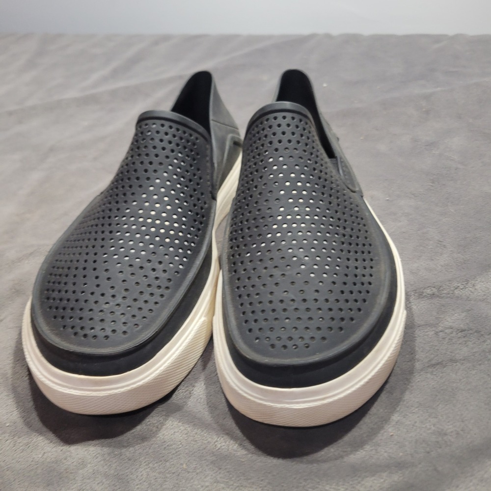 Crocs CitiLane Roka‎ Slip-On Sneakers Mens Black White Perforated Water Shoes - Picture 9 of 10